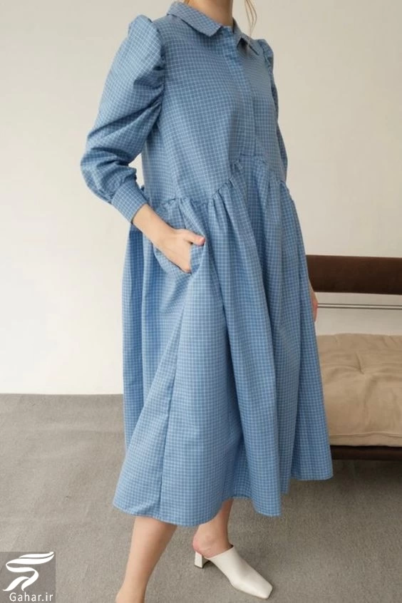 مدل لباس بارداری خانگی (مدل لباس حاملگی چین دار)