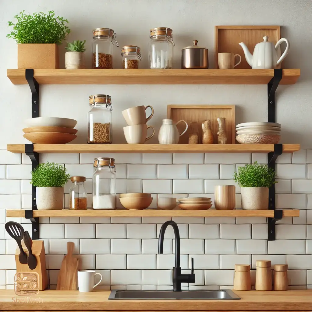شلف چوبی ترکیب زیبایی و کاربردی در دکوراسیون داخلی