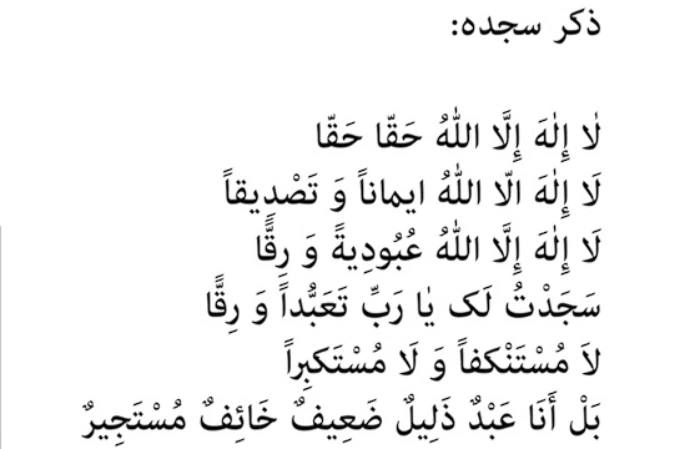متن ذکر سجده واجب قرآن [متن و عکس ذکر]