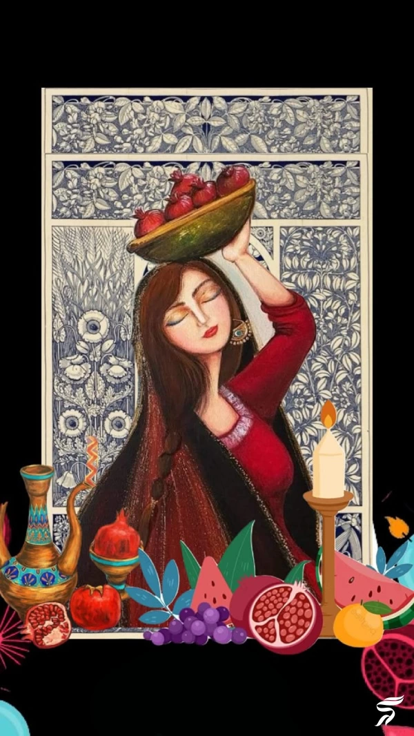 نقاشی شب یلدا برای کلاس چهارم، پنجم و ششم [30 نقاشی زیبا شب یلدا]