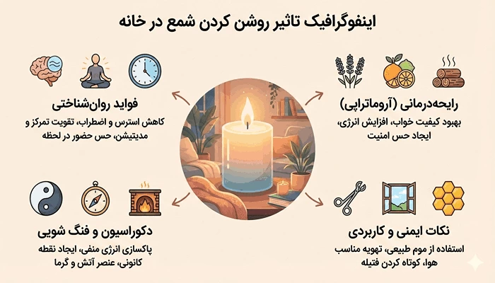 تاثیر روشن کردن شمع در خانه (بررسی از منظر روانشناسی و دکوراسیون)