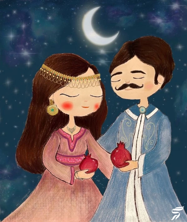 نقاشی شب یلدا برای کلاس چهارم، پنجم و ششم [30 نقاشی زیبا شب یلدا]