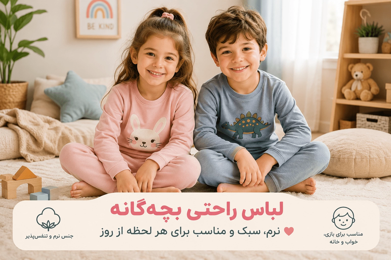 ۹ دلیلی که ست لباس راحتی بچه گانه باکیفیت، مهمترین خرید هر پدر و مادری است