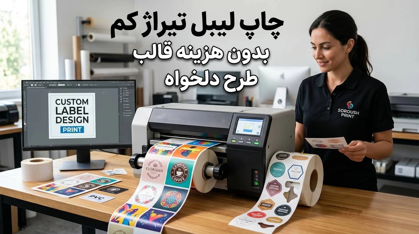 چاپ لیبل تیراژ کم بدون هزینه قالب؛ راهنمای سفارش چاپ برچسب با طرح دلخواه